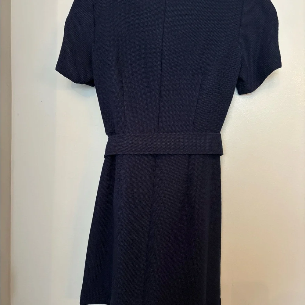 Club Monaco Textured Knit Navy Mini Dress